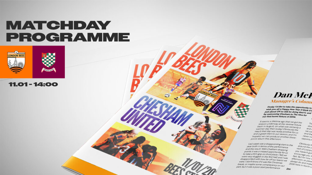 MATCHDAY PROGRAMME | LONDON BEES VS CHESHAM UNITED