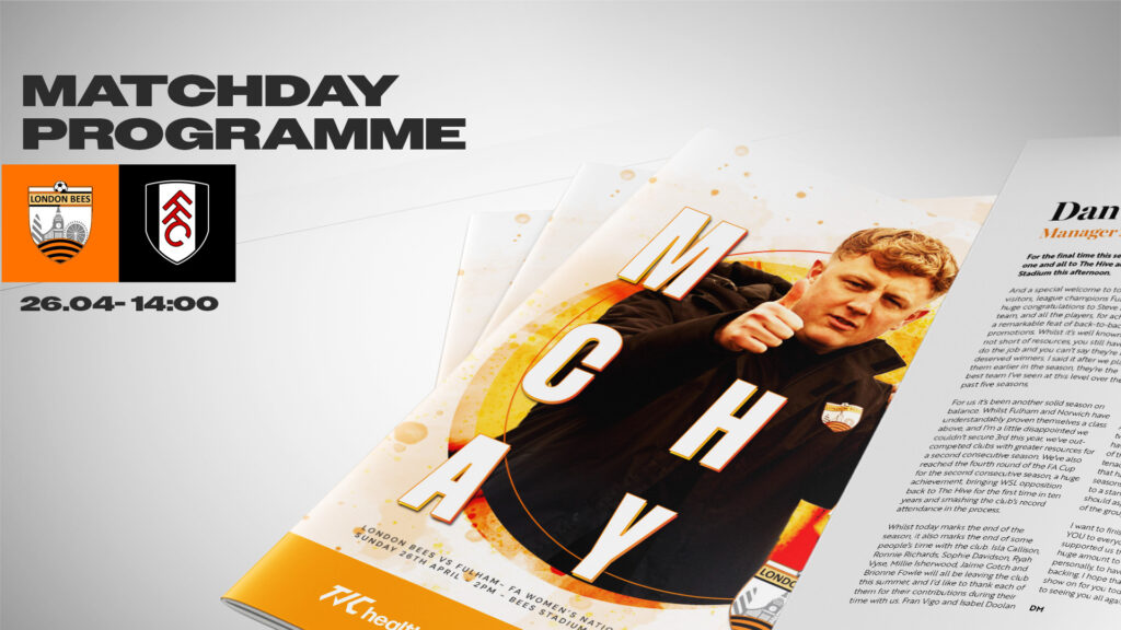 MATCHDAY PROGRAMME | LONDON BEES VS FULHAM